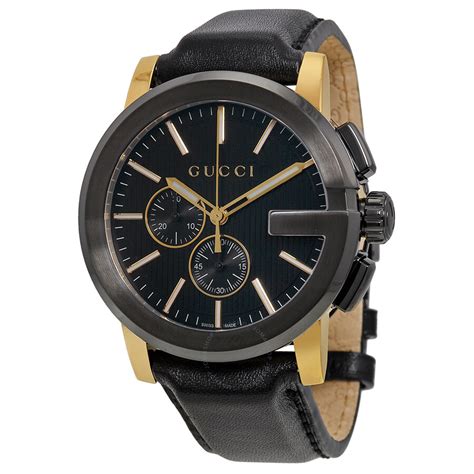 gucci black chrome watch mens|Gucci watch g chrono.